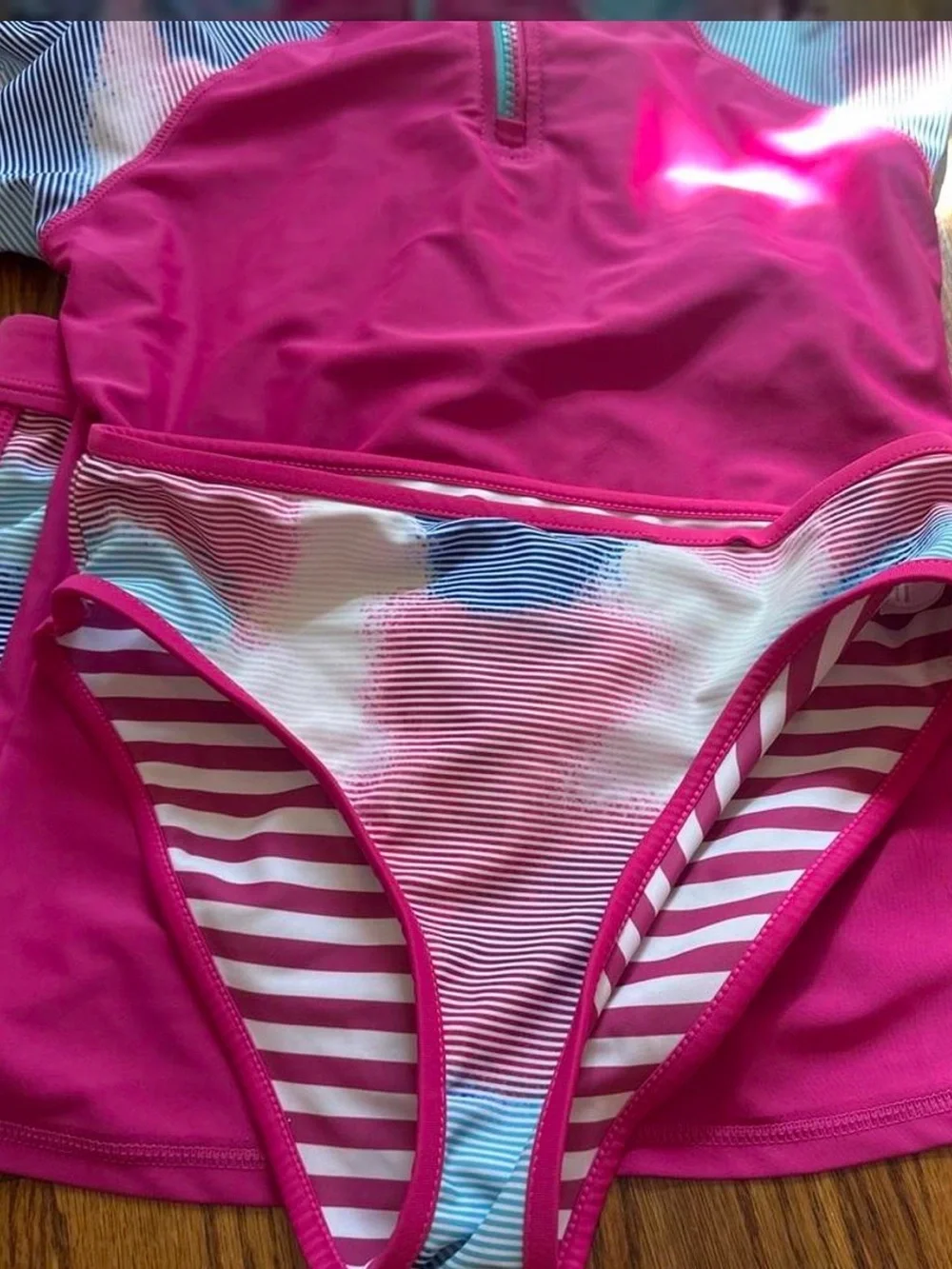 Eddie Bauer Pink Multi-Color Girls' Swim Bikini Set